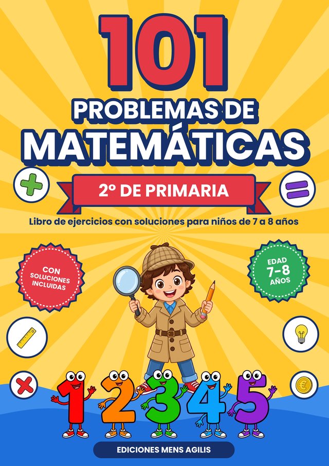 Portada: 101 Problemas de Matemáticas · 2º de Primaria