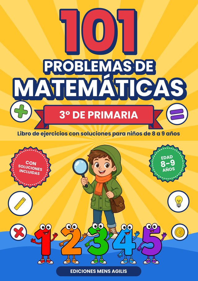 Portada: 101 Problemas de Matemáticas · 3º de Primaria