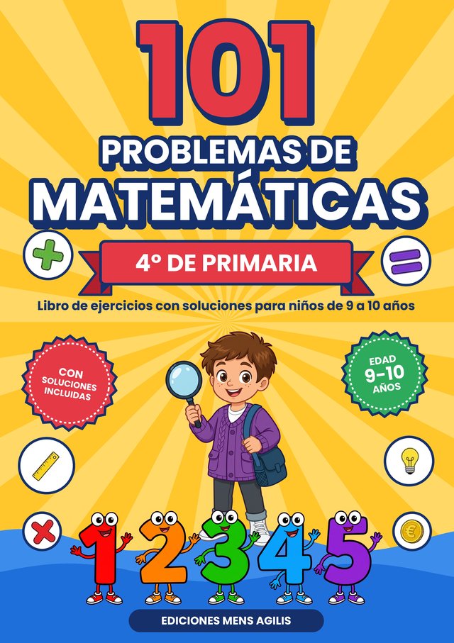 Portada: 101 Problemas de Matemáticas · 4º de Primaria