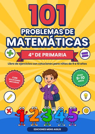 Portada de 101 Problemas de Matemáticas 4º de Primaria