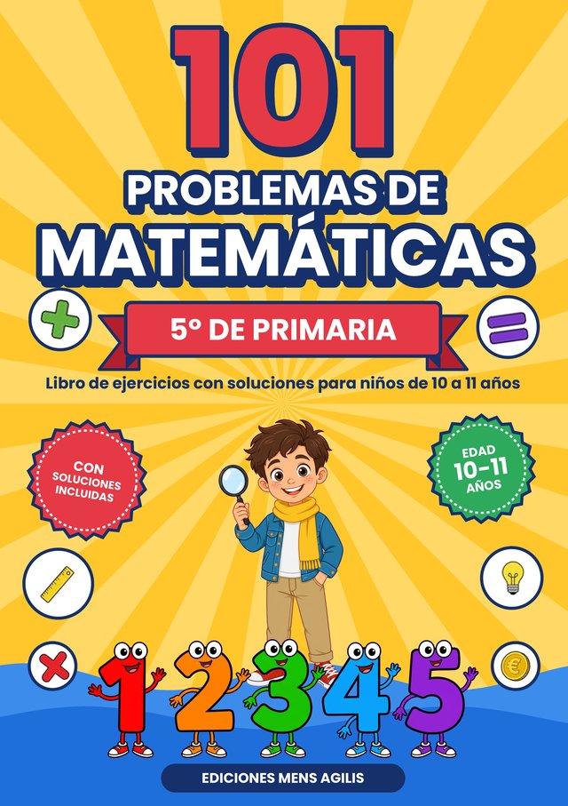 Portada: 101 Problemas de Matemáticas · 5º de Primaria