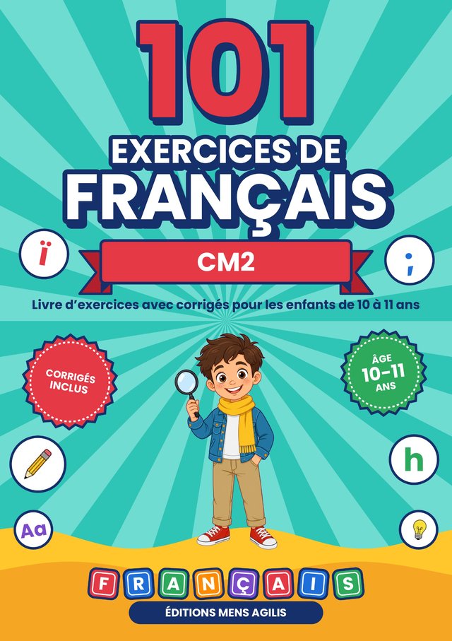 Couverture : 101 Exercices de Français · CM2