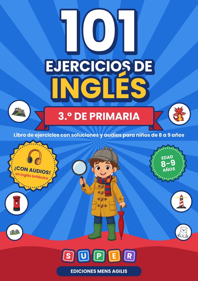 Portada: 101 Ejercicios de Inglés · 3.º de Primaria