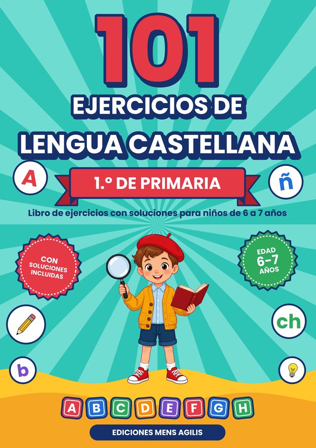 Portada: 101 Ejercicios de Lengua Castellana · 1.º de Primaria