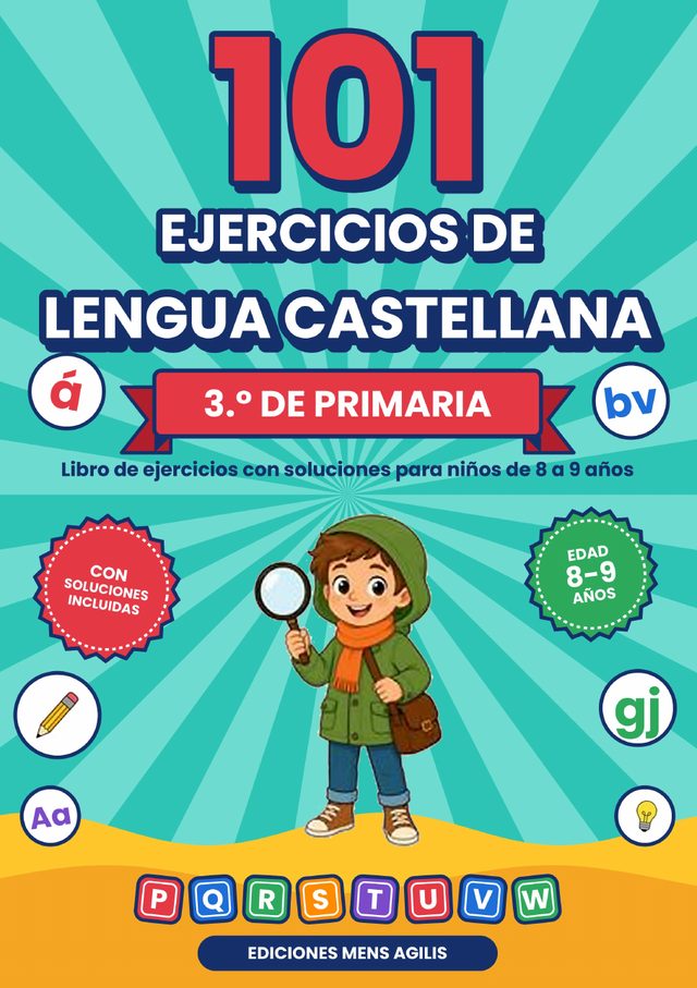 Portada: 101 Ejercicios de Lengua Castellana · 3.º de Primaria