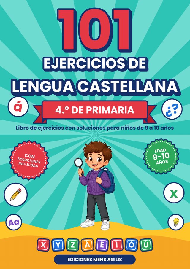 Portada: 101 Ejercicios de Lengua Castellana · 4.º de Primaria