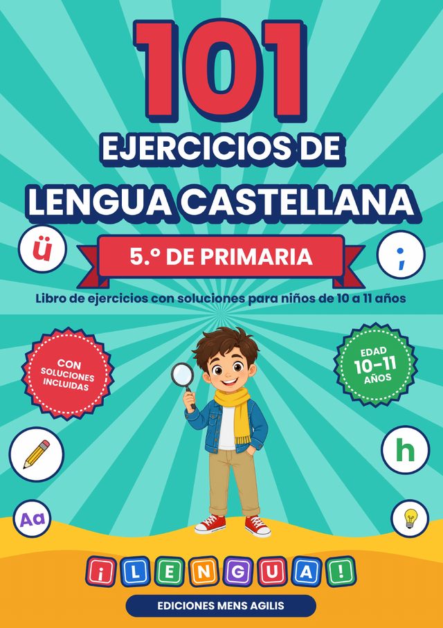 Portada: 101 Ejercicios de Lengua Castellana · 5.º de Primaria