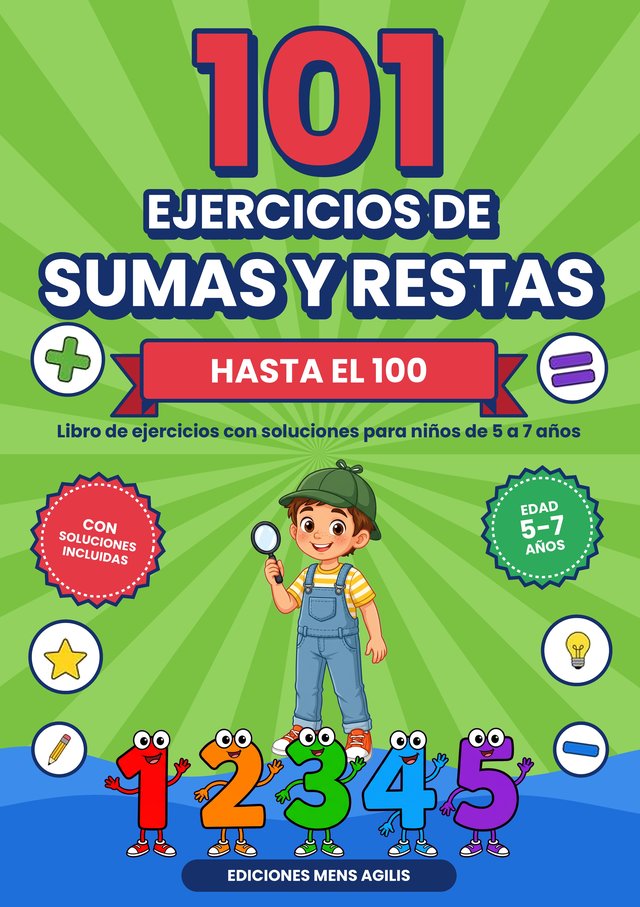 Portada: 101 Ejercicios de Sumas y Restas · Hasta el 100