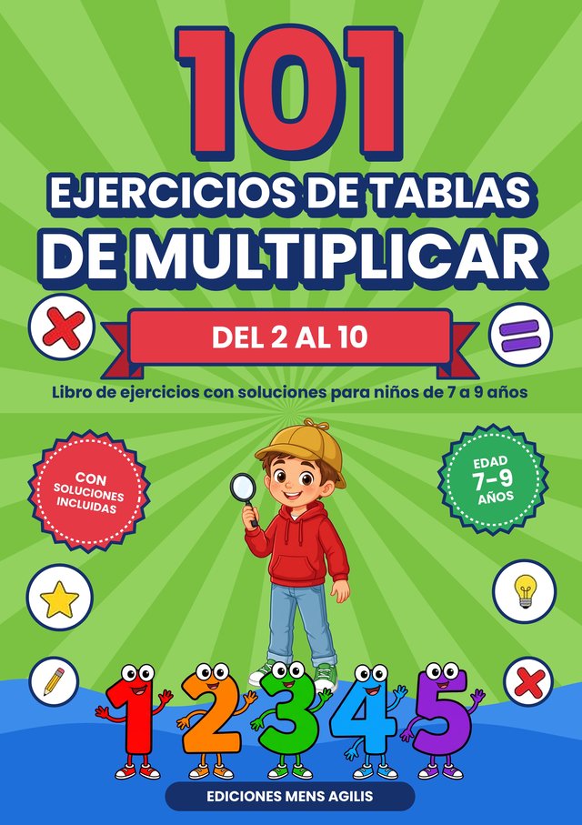 Portada: 101 Ejercicios de Tablas de Multiplicar · Del 2 al 10