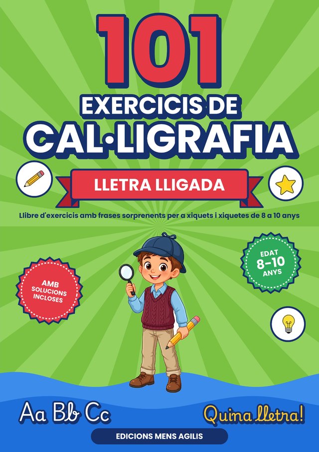 Coberta: 101 Exercicis de Cal·ligrafia · Lletra lligada