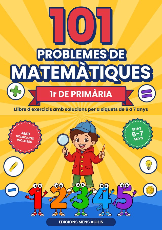 Coberta: 101 Problemes de Matemàtiques · 1r de Primària