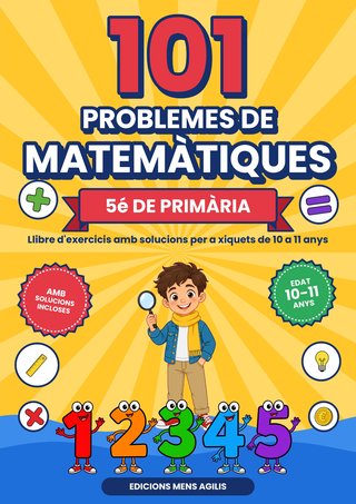 Coberta de 101 Problemes de Matemàtiques 5é de Primària